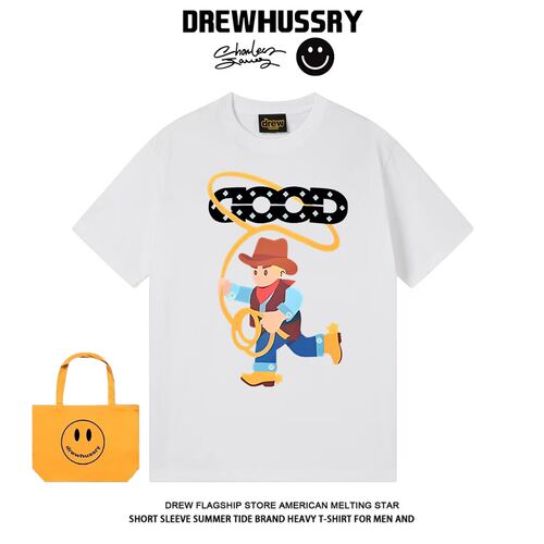 drew美式街头good潮流印花短袖男女百搭休闲宽松重磅T恤上衣ins