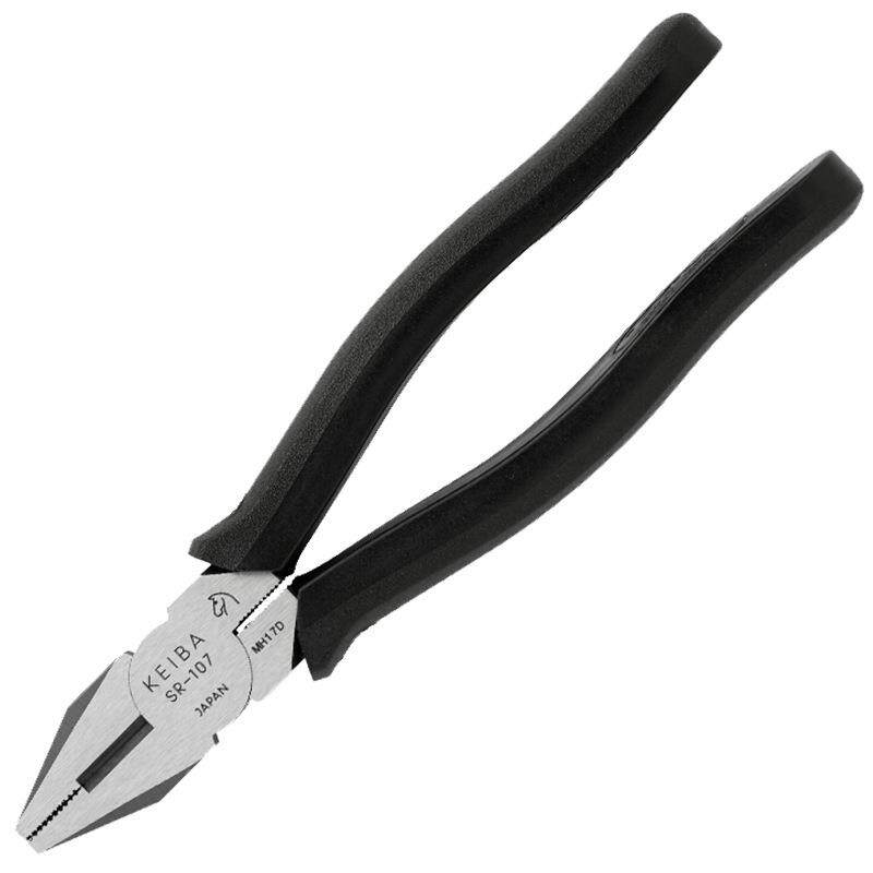 马牌SR-107钢丝钳电工钳老虎钳电工平咀钳合金轴环省力175mm