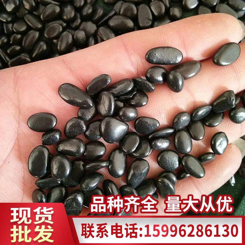 黑色瓜子石 天然抛光鹅卵石砾石水洗石精品黑色抛光雨花石造景石