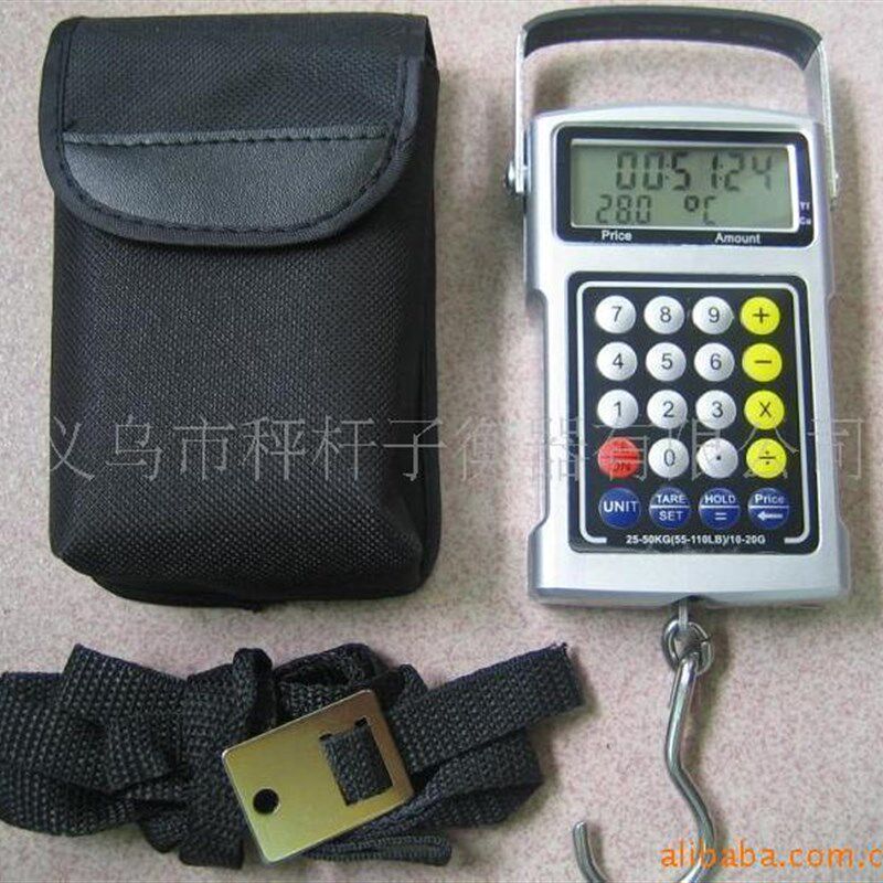 带计算器电子手提秤/挂钩秤/便携秤/包裹秤/快递称/钓鱼秤