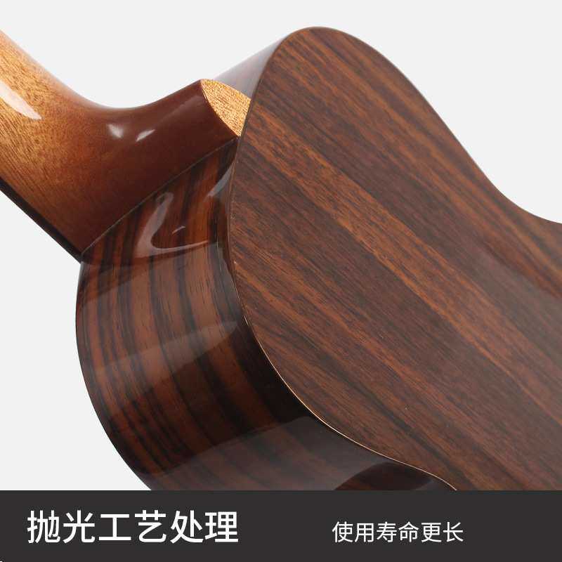云杉面单玫瑰木23寸单板尤克里里指板镶嵌枫木雕花亮光乌克丽丽