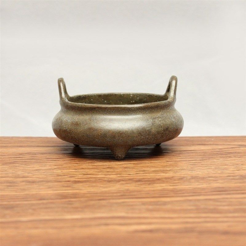 仿古青铜器宣德炉家居工艺摆件收藏品古玩杂项烟云涧紫器铜莱柏成