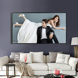 婚纱照洗照片加相框挂墙2436寸简约影楼结婚照放大定制做艺术照框