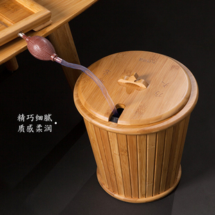 楠竹实木茶桶茶渣桶排水桶功夫茶具家用茶水桶木质茶废水桶垃圾桶
