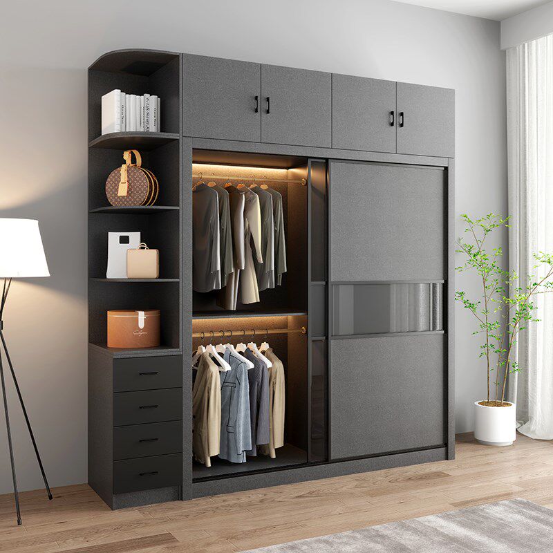 现代简约推拉门衣柜家用主卧室热销榜玻璃衣柜出租房用组装衣橱