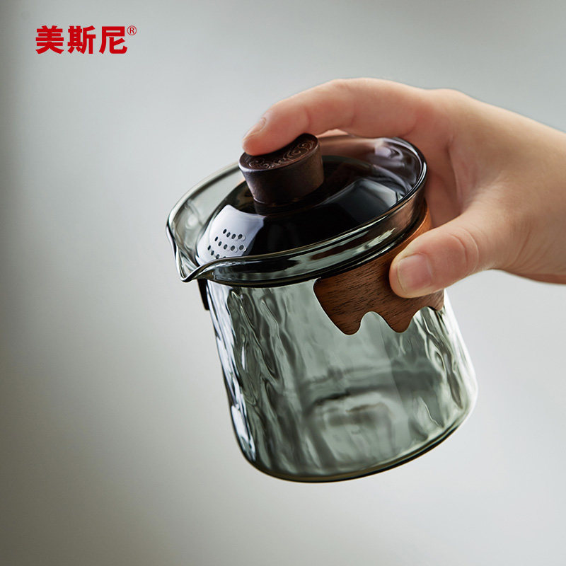 美斯尼玻璃盖碗三才泡茶杯防烫手抓泡茶壶茶碗带盖功夫茶具套装