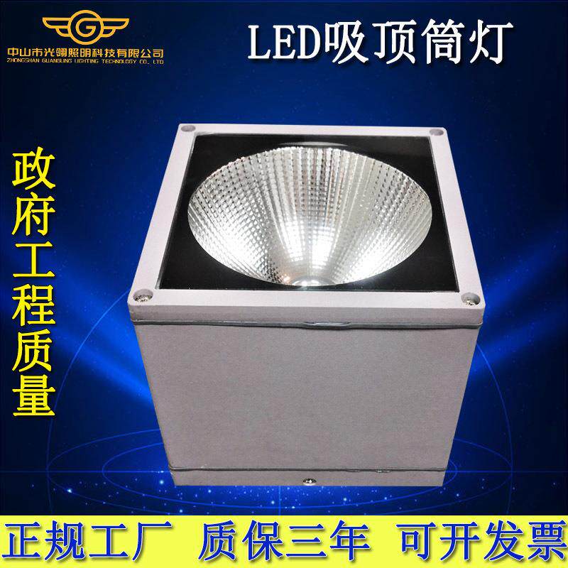户外防水LED筒灯走廊明装吸顶方形吊灯格栅CPB射灯20W30W