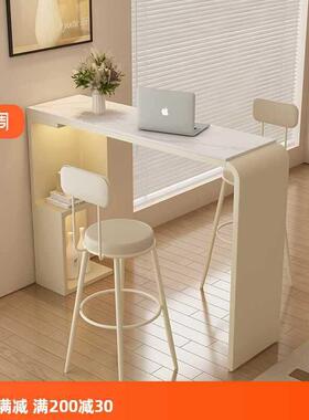 A6L吧台桌家用简约岩板高脚桌长条桌客厅沙发阳台隔断迷你休闲小