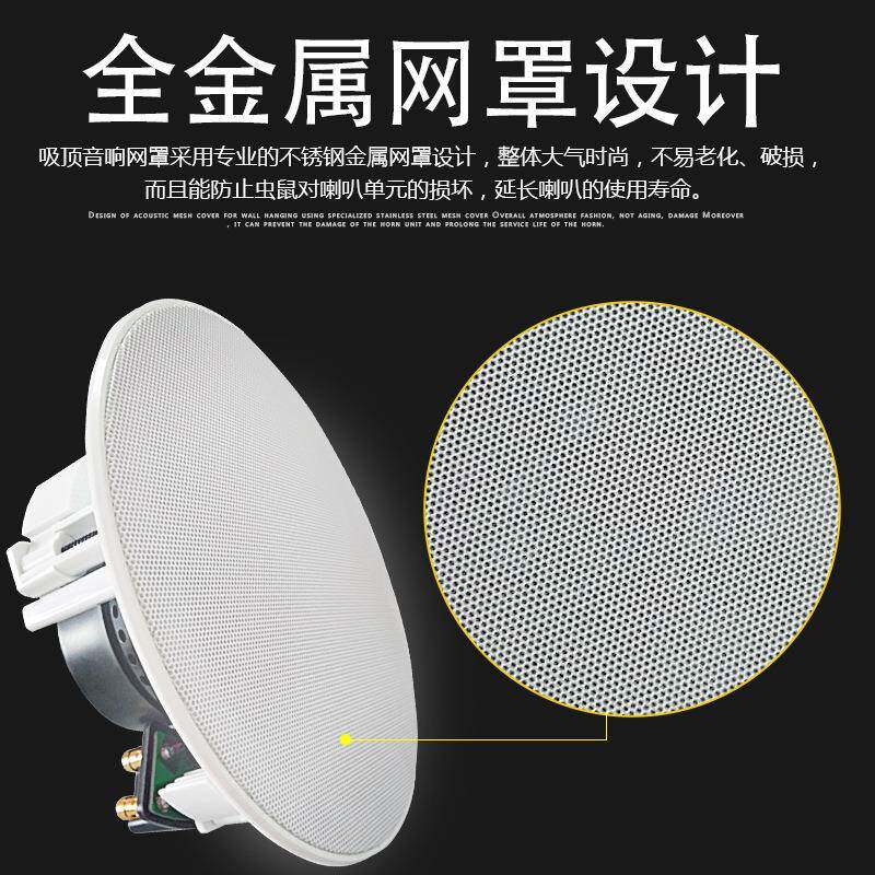 工厂定阻无边框吸顶音响同轴高音吸顶喇叭天花板音箱6.5寸