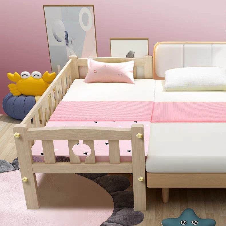婴儿床可拼接可折叠木质床带围栏儿童床延边小床收纳宝宝床松木