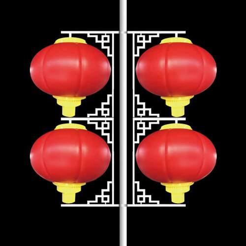 工厂LED两连串亚克力圆灯笼 户外道路建设新年元旦节日景观路灯