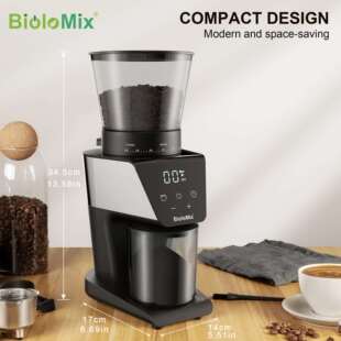 BioloMix电动锥盘咖啡研磨机磨豆机磨粉机Burr coffee grinder