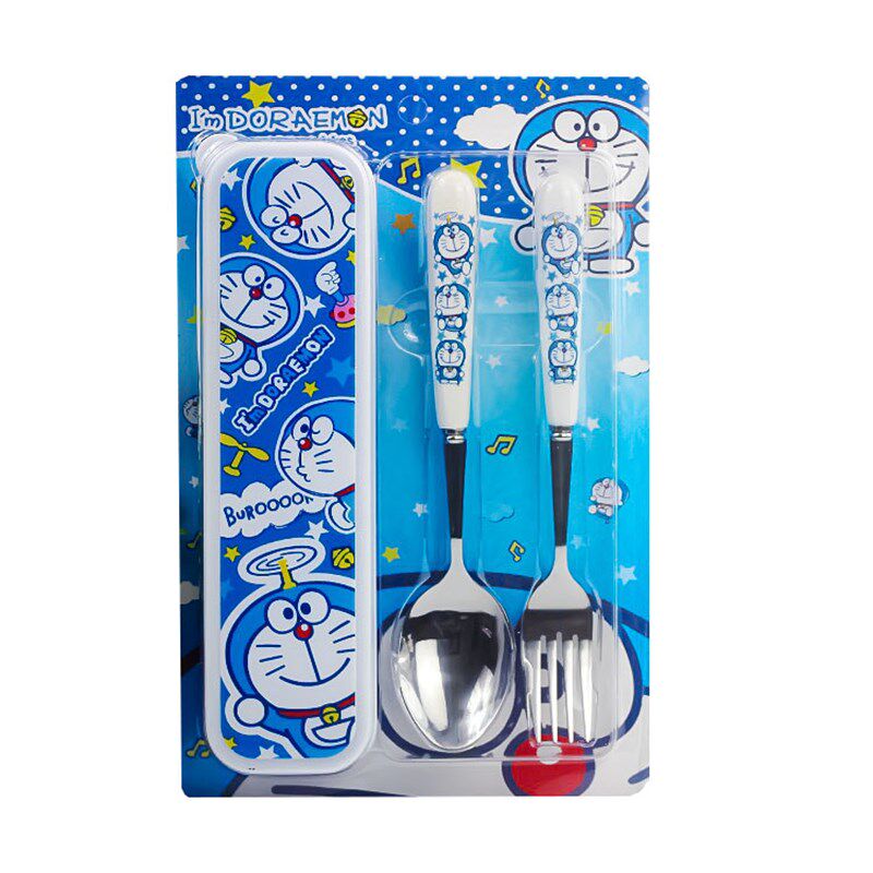 幼儿园不锈钢勺子套装便携餐具旅行环保式盒儿童小学生韩三件套餐