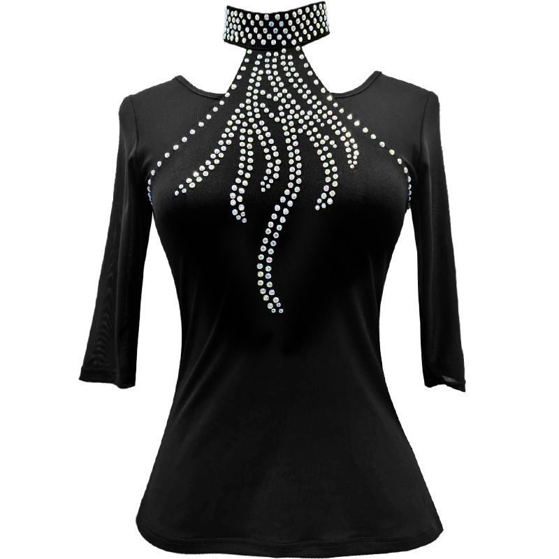 广场舞服装女夏季短袖水兵舞演出服吉特巴上衣果果不不新款舞蹈服