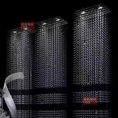 婚庆水晶圆环吊顶装饰婚礼堂舞台背景分段水晶帘菠萝珠定位铁架子