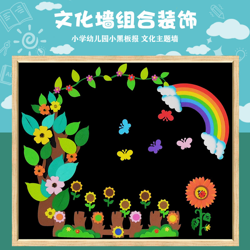 黑板报装饰墙贴纸中小学班级教室文化主题学习园地布置幼儿园组合
