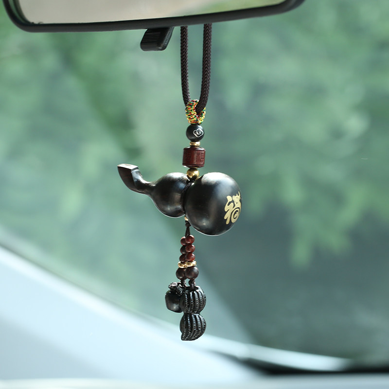檀木葫芦汽车挂件挂饰内饰品车载男女士款生肖吊坠创意后视镜挂件