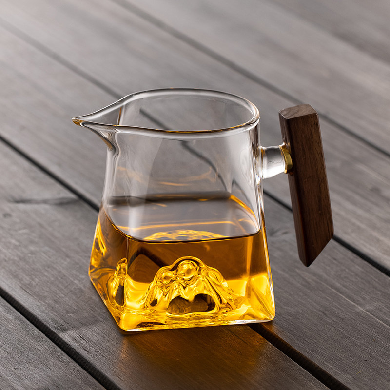 四方玻璃公道杯茶漏过滤网套装加厚耐高温茶海分茶器功夫茶具配件