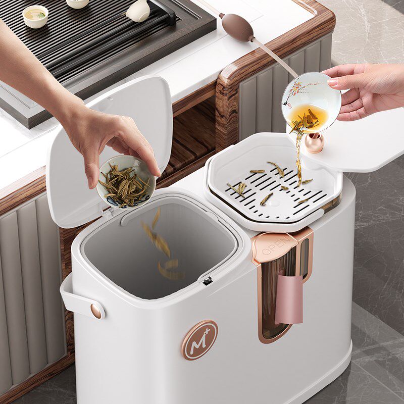 茶水桶废水桶家用茶水分离滤漏客厅泡茶茶桶茶渣桶干湿分离垃圾桶