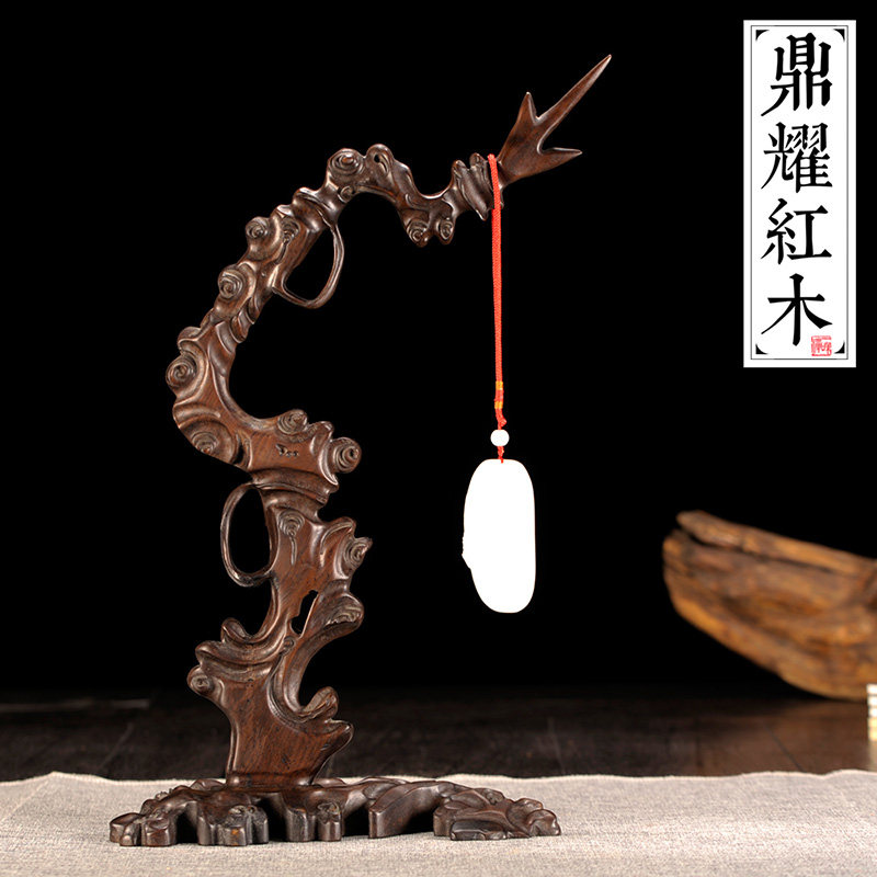 红木根雕吊玉架挂玉架首饰雕装饰架木架摆件饰品器玉架工艺品架子