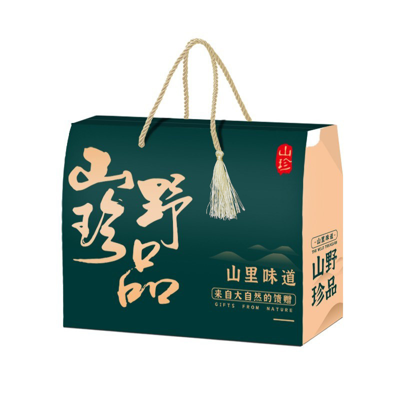 年货山珍包装盒土特产干货礼品盒菌菇木耳香菇竹荪食用菌礼盒空盒
