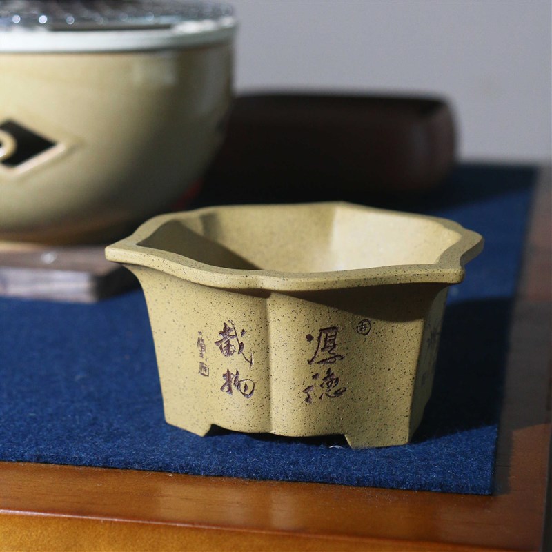 紫砂花盆室内阳台绿植小叶紫檀罗汉松金弹子盆景盆苏玲芝麻段泥