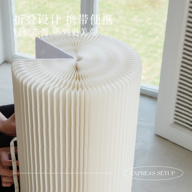 白色圆柱展架服中装岛台首饰品展收架货架折叠示纳婚庆道具
