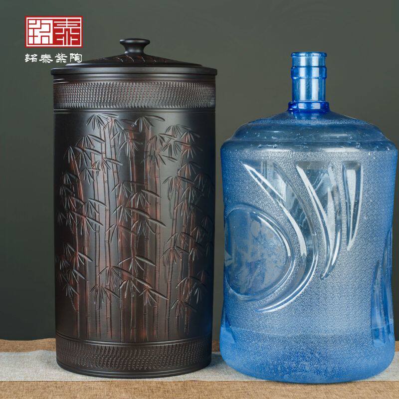 水缸家用储水用陶瓷老式带盖抽净水桶机容量过滤泡茶台饮水大纯水