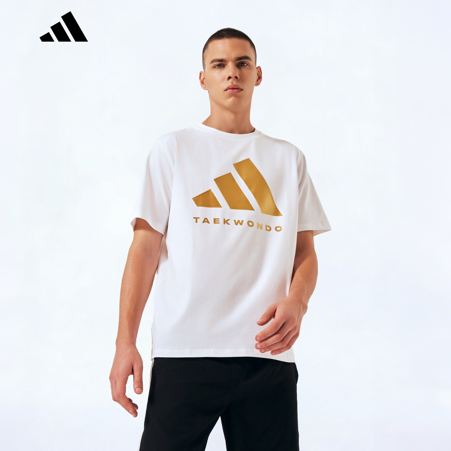 Adidas/阿迪达斯短袖男款夏休闲百搭圆领短袖T恤男款夏薄款印