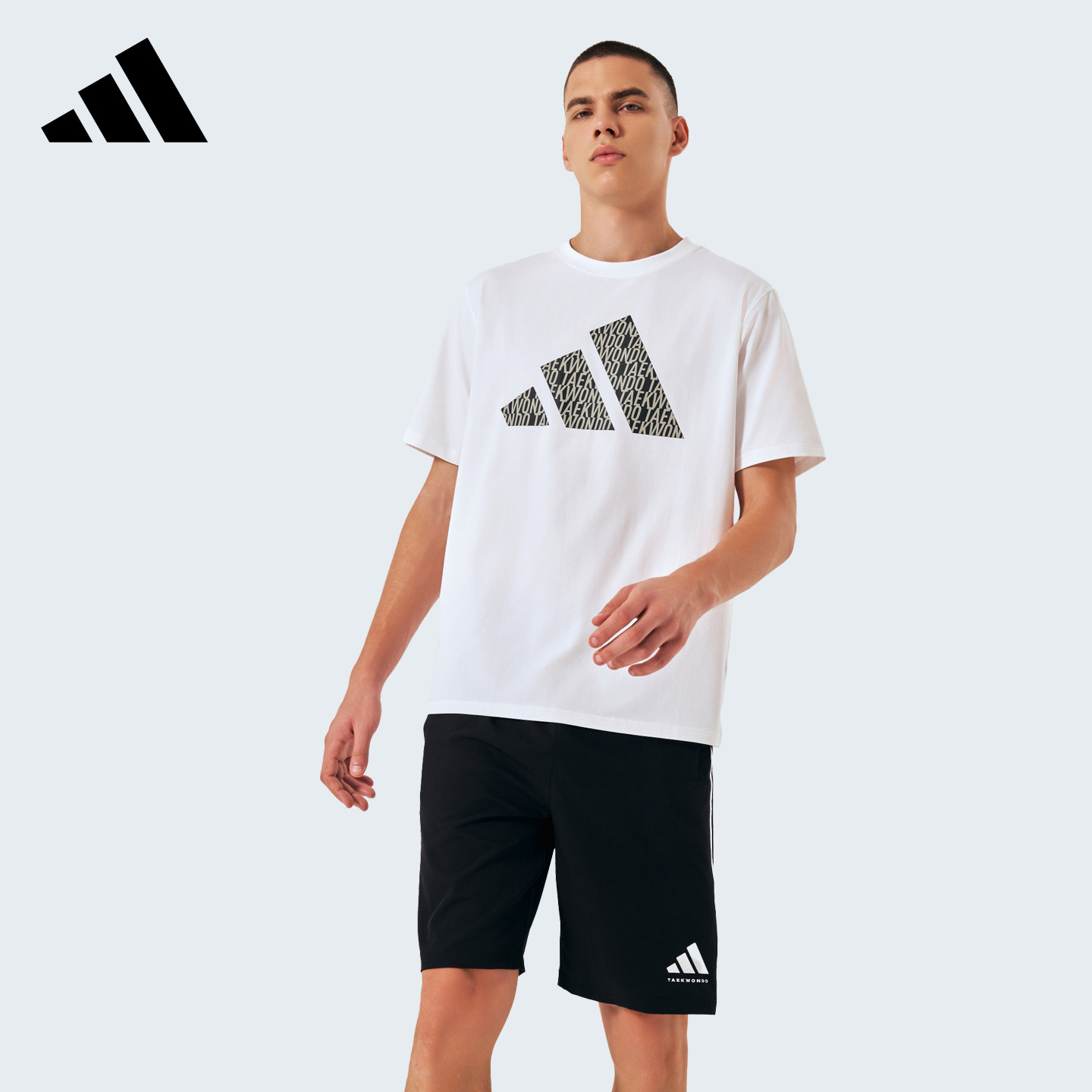 Adidas/阿迪达斯短袖男款夏薄款休闲运动风百搭T恤透气印花半