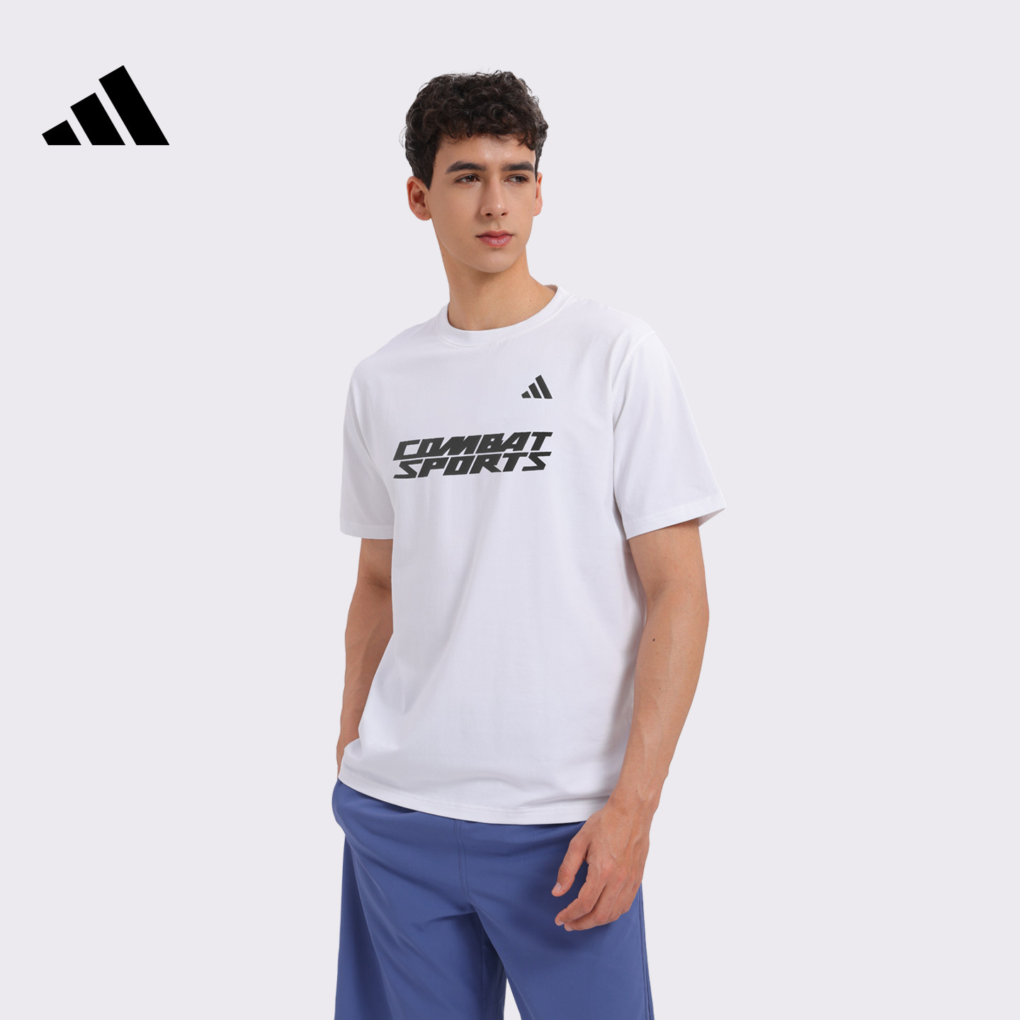 Adidas/阿迪达斯短袖男款2026新款上衣白T恤男款圆领半袖