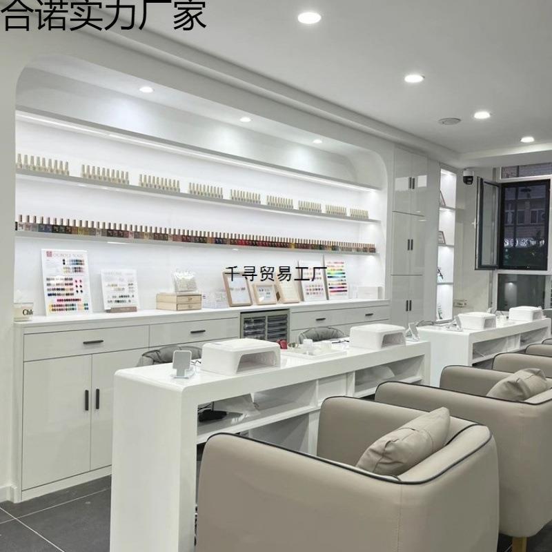 韩式时尚网红美甲桌椅套装简约经济型美甲店桌子日式单双人美甲台
