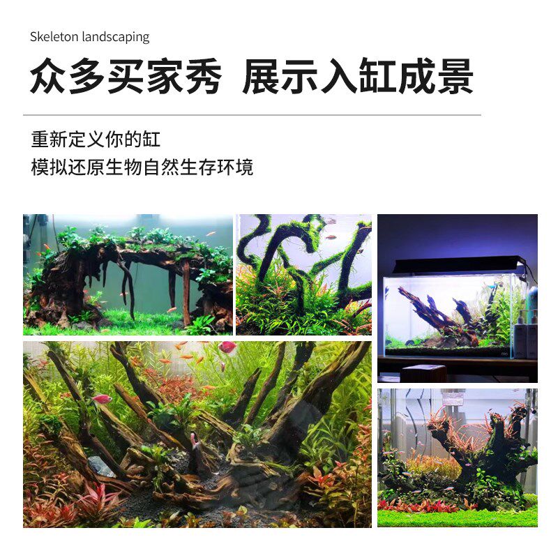 鱼缸造景天然沉木秒沉精品紫柚木水族微景观龟缸虾缸躲避晒台木头