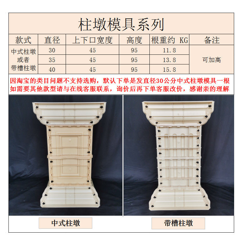 罗离柱模具水泥大门磨墩阳台花瓶柱子栏杆隔马柱石墩底座塑钢柱具
