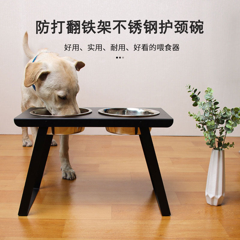 碗打锈折叠狗碗宠物支架碗猫防架大狗金毛泰迪不翻钢铁架护颈饭盆