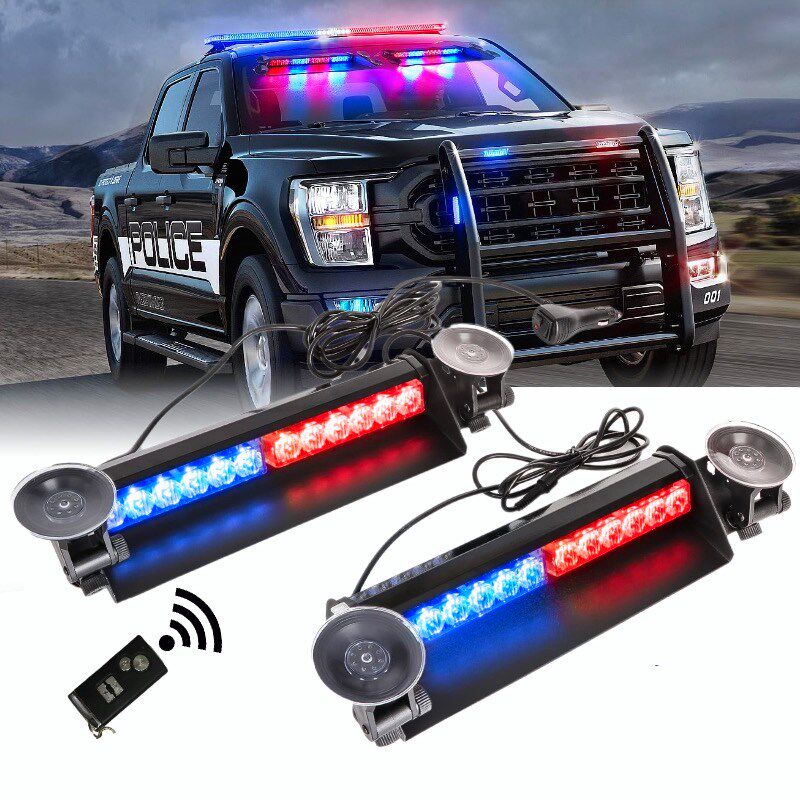 超亮挡风玻璃LED吸盘爆闪灯开道应急防远光狗警示灯12v/24v救援灯
