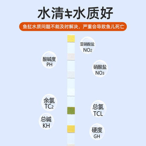 鱼缸水质检测试纸亚硝酸盐氨氮亚盐鱼缸七合一水族硬度除氯ph