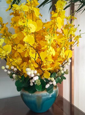 仿真花跳舞兰插花室内装饰花艺客厅餐桌绢花茶几假花摆设花防真花