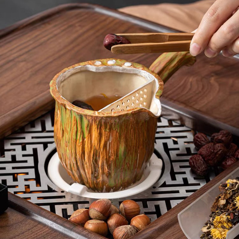 特色手工煮茶器罐罐茶复古鎏银罐罐壶 围炉煮茶 陶瓷泡茶壶茶具