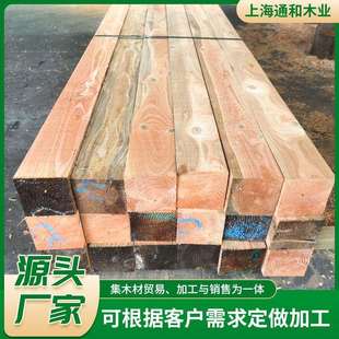 原木厂家花旗松木工程工地木方枕木原木建筑木方