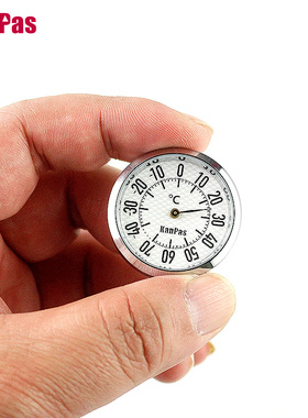 Kaas迷你金属温湿度计机械式高精度汽车装饰琴盒温度表35mm