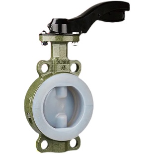 手柄对夹衬氟蝶阀D71F46四氟耐酸碱防腐蚀化工阀门DN506580100150