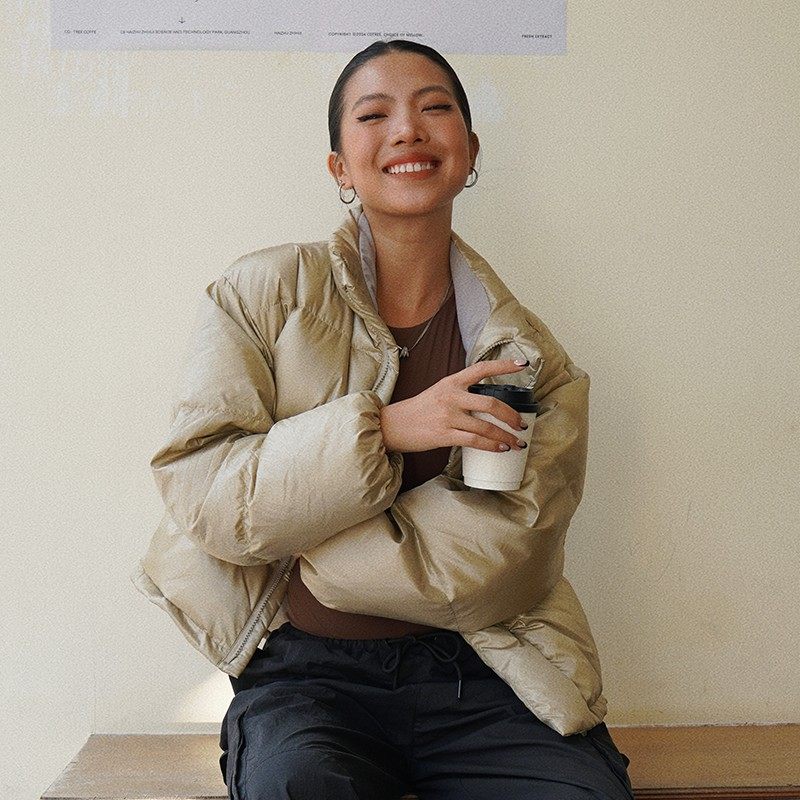 短款立领90白鸭绒防泼水羽绒服