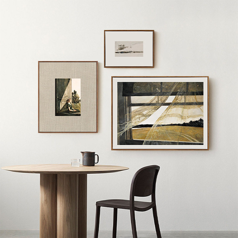 海边的风安德鲁怀斯组合复古画卧室餐厅挂画客厅沙发背景装饰画