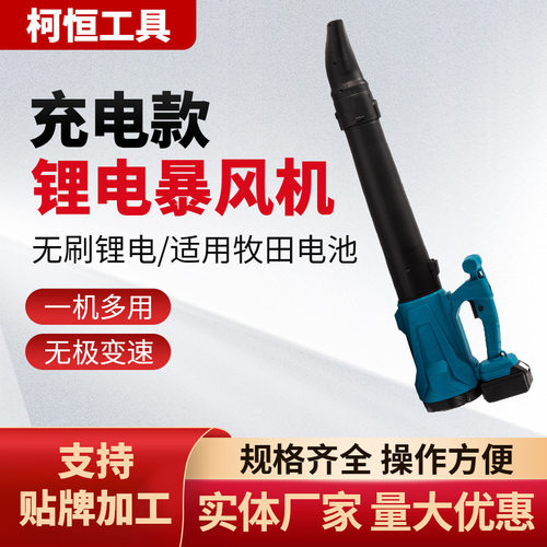 充电款刷锂电机吹风机户外除尘机大功率鼓风机适用电池