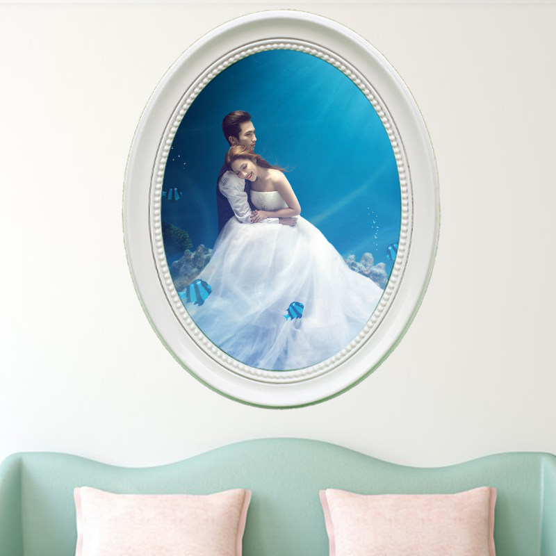 厅画照挂墙大相框结婚照影楼婚纱照制作欧式客油卧室复古框片相框