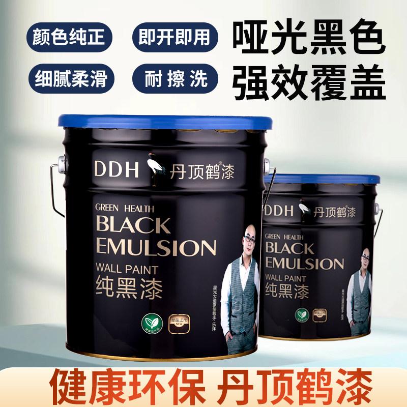 墙性墙壁黑色面胶漆白色灰色彩色墙面顶部喷漆水乳环保涂料20kg
