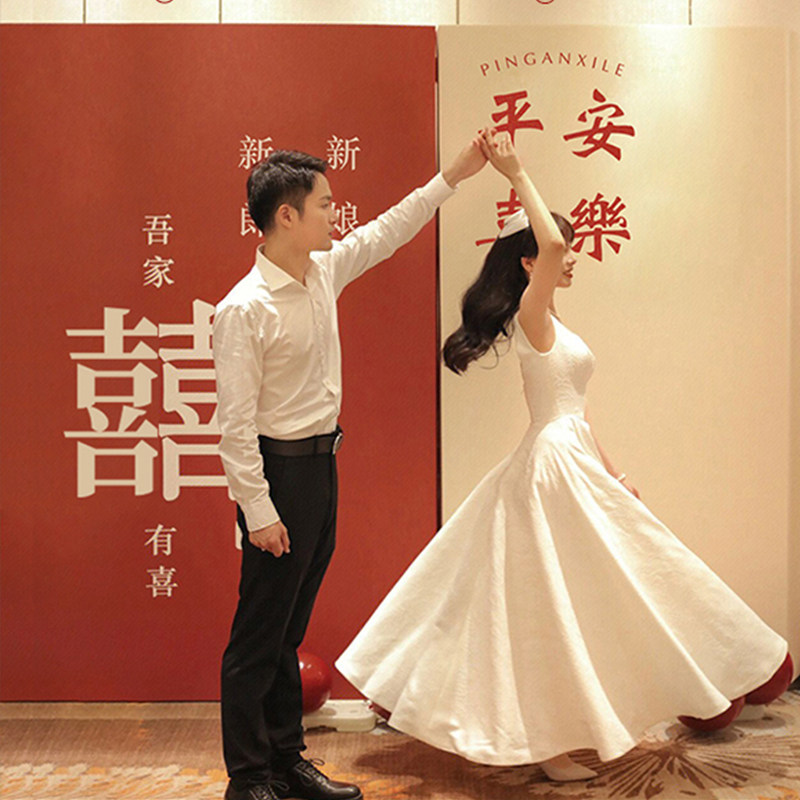 订婚宴布置kt板背景板订婚结婚回门宴婚礼气球装饰场景背景墙摆台