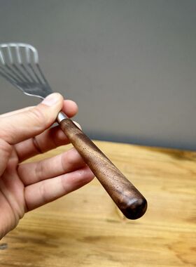 胡桃木家菜铲子不锈钢锅子不粘铲耐高温锅铲炒用炒菜煎饼蝴蝶铲