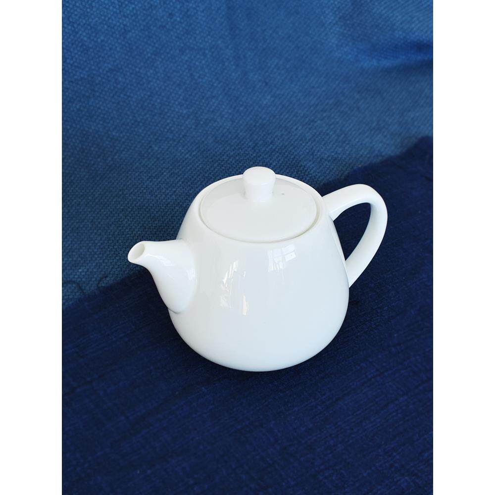 茶壶450ml骨瓷中式白色泡茶单壶家用轻奢唐山纯白商用素胎短嘴